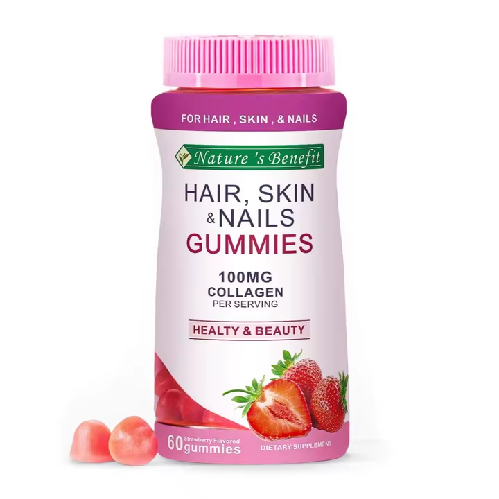 Gummies الكولاجين والبيوتين لدعم صحة الشعر والبشرة والأظافر